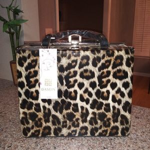DASEIN Leopard Train Case Handbag
